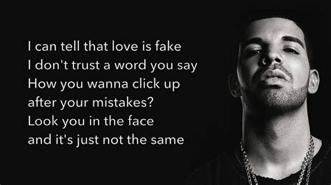 drake fake watch lyric|drake love song lyrics.